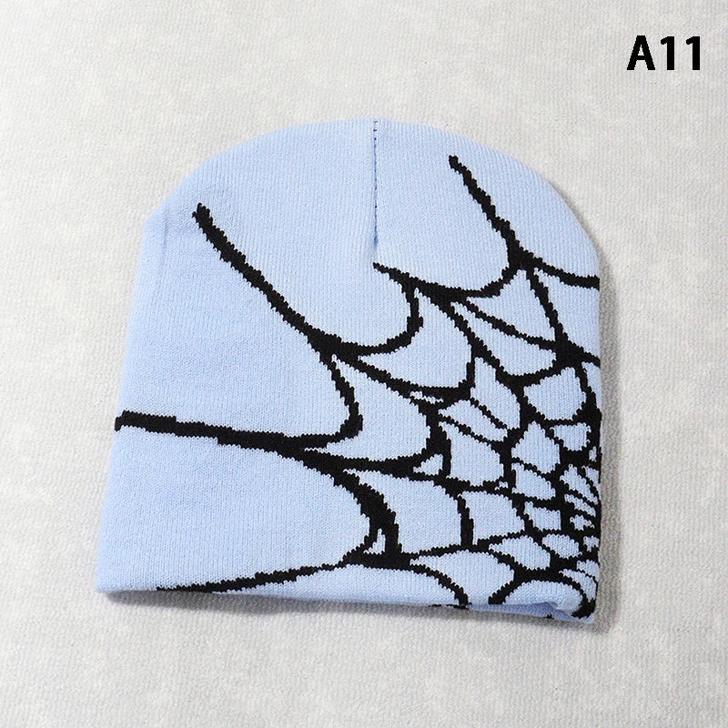 New Knitted Beanies Hat Cartoon Spider Embroidered Winter Hats Knitted Bonnet Cap Soft Woolen Beanies for Women Cap