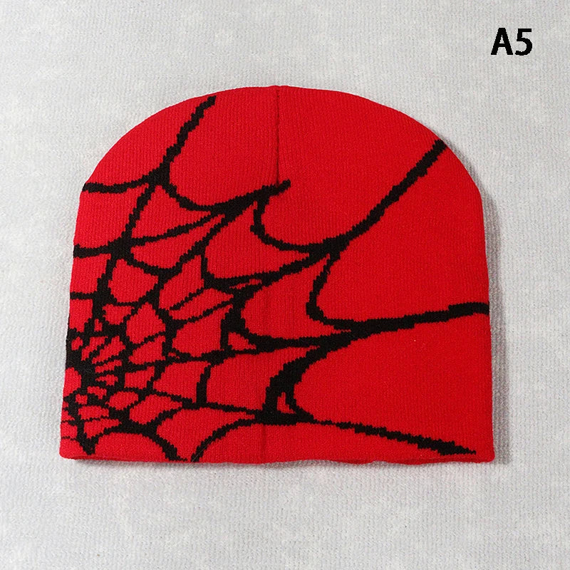 New Knitted Beanies Hat Cartoon Spider Embroidered Winter Hats Knitted Bonnet Cap Soft Woolen Beanies for Women Cap