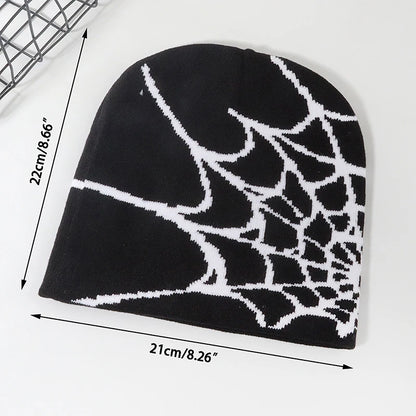 New Knitted Beanies Hat Cartoon Spider Embroidered Winter Hats Knitted Bonnet Cap Soft Woolen Beanies for Women Cap