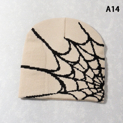 New Knitted Beanies Hat Cartoon Spider Embroidered Winter Hats Knitted Bonnet Cap Soft Woolen Beanies for Women Cap