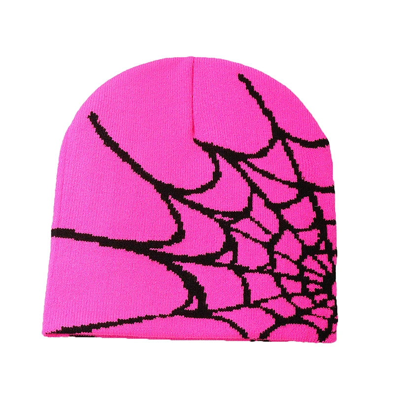 New Knitted Beanies Hat Cartoon Spider Embroidered Winter Hats Knitted Bonnet Cap Soft Woolen Beanies for Women Cap