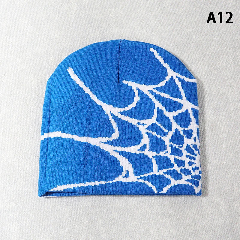 New Knitted Beanies Hat Cartoon Spider Embroidered Winter Hats Knitted Bonnet Cap Soft Woolen Beanies for Women Cap