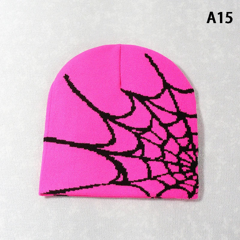 New Knitted Beanies Hat Cartoon Spider Embroidered Winter Hats Knitted Bonnet Cap Soft Woolen Beanies for Women Cap