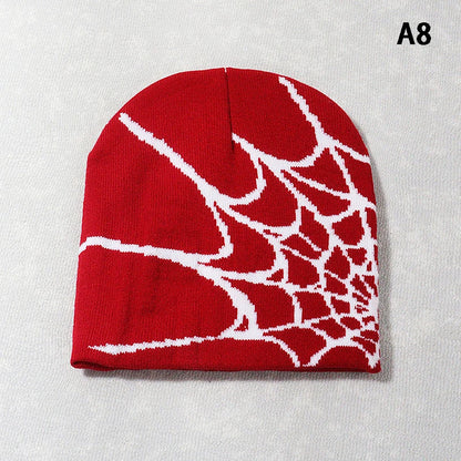 New Knitted Beanies Hat Cartoon Spider Embroidered Winter Hats Knitted Bonnet Cap Soft Woolen Beanies for Women Cap