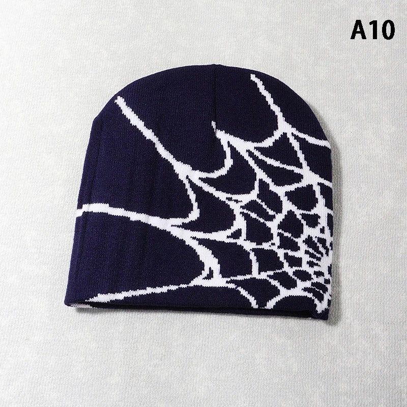 New Knitted Beanies Hat Cartoon Spider Embroidered Winter Hats Knitted Bonnet Cap Soft Woolen Beanies for Women Cap