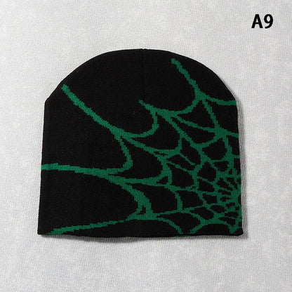 New Knitted Beanies Hat Cartoon Spider Embroidered Winter Hats Knitted Bonnet Cap Soft Woolen Beanies for Women Cap