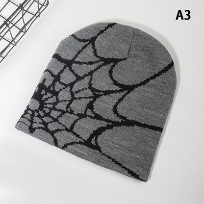 New Knitted Beanies Hat Cartoon Spider Embroidered Winter Hats Knitted Bonnet Cap Soft Woolen Beanies for Women Cap